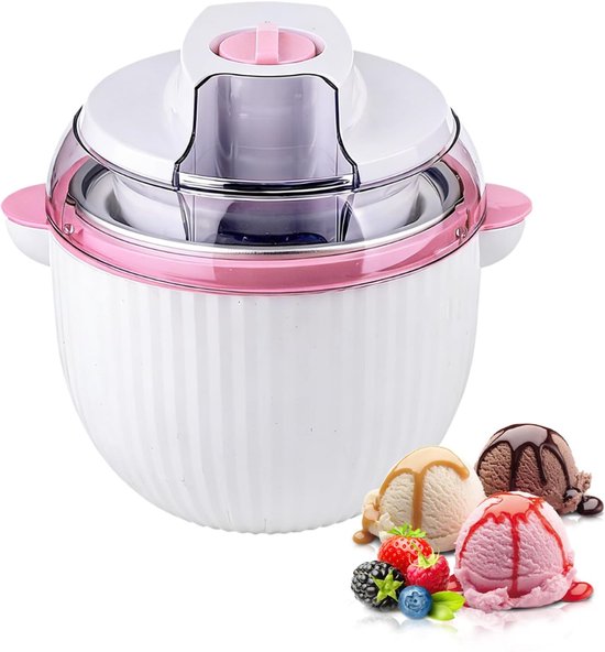 SNJY® IJsmachine - IJsmaker - Softijs Machine Voor Thuis - 1,65 Liter - Wit
