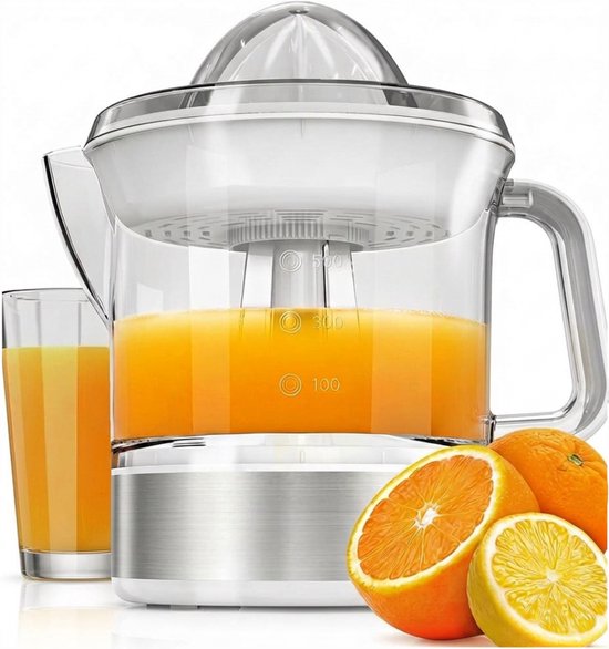SNJY® Sinaasappelpers - Citruspers - Fruitpers - 40 W - 700ML - Zilver/Wit