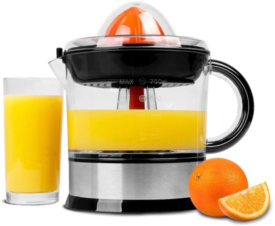 SNJY® Sinaasappelpers - Citruspers - Fruitpers - 40 W - 700ML - Zilver/Zwart
