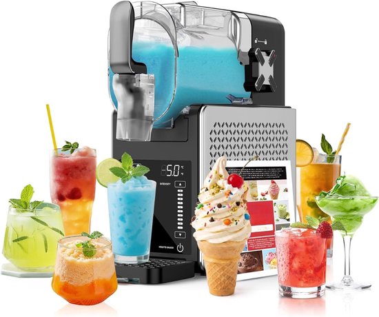 SNJY® Slush Machine - Slush Puppy Maker - Slushy Maker - 6 Programma's - 2,5L - Zwart