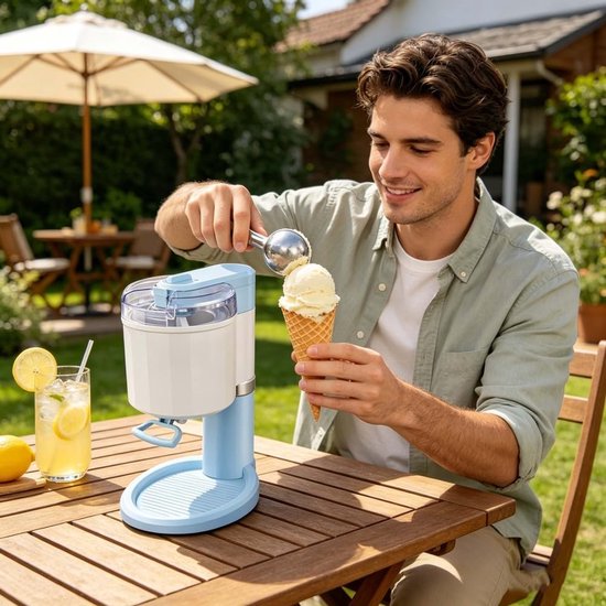 Soft Ijsmachine - Dessert Maker - Zelfgemaakt IJs - Snelle Bereiding - 1000 ml - Wit