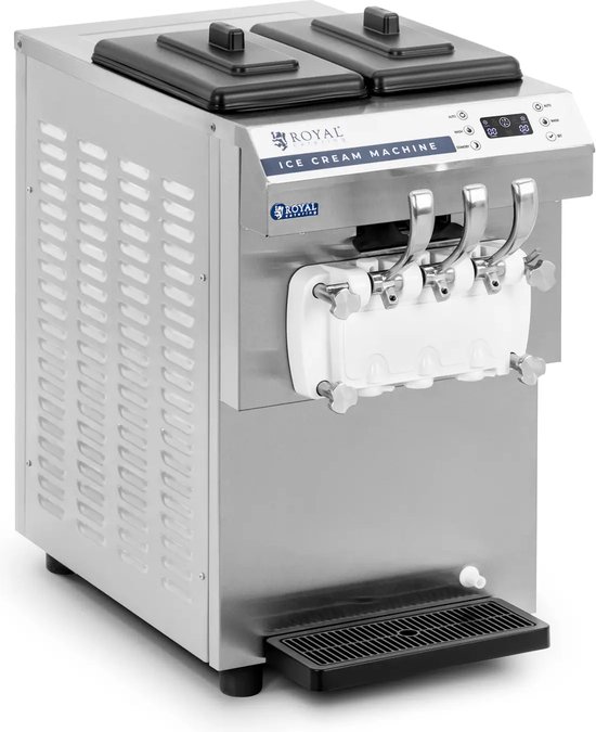 Softijsmachine - 1350 W - 16 l/u - LED - 3 smaken - Royal Catering van Merkloos