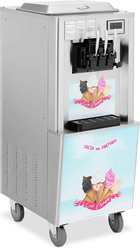 Softijsmachine - 2140 W - 33 l/h - 3 smaken - Royal Catering van Merkloos