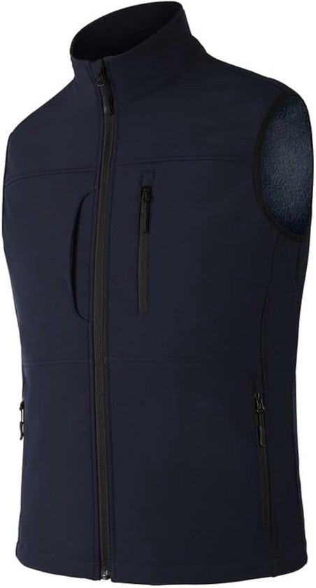 Softshell vest voor heren, bodywarmer fleece, volledige rits, softshellvest, heren, outdoor, hardlopen, wandelen, golf, werk