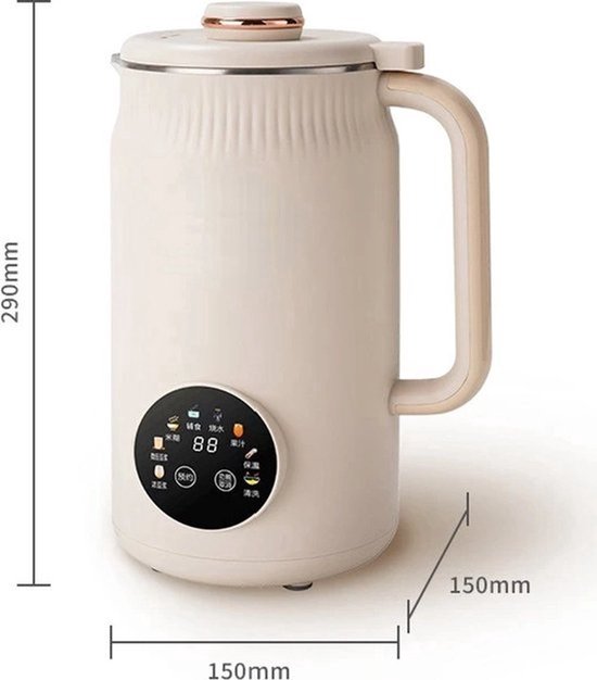 Sojamelk Machine - Havermelk - 220v - 1.2L - Timer - LCD scherm - Blender - Soja Melk Maker - Plantaardig - Oat