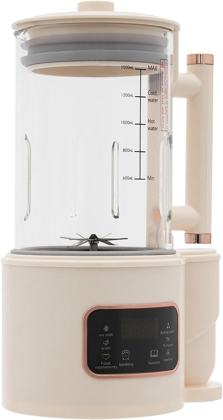 Sojamelkmachine 1 L - Stille blender - Multifunctionele warme en koude dranken - Zelfreinigend met timer - SnelShoppen