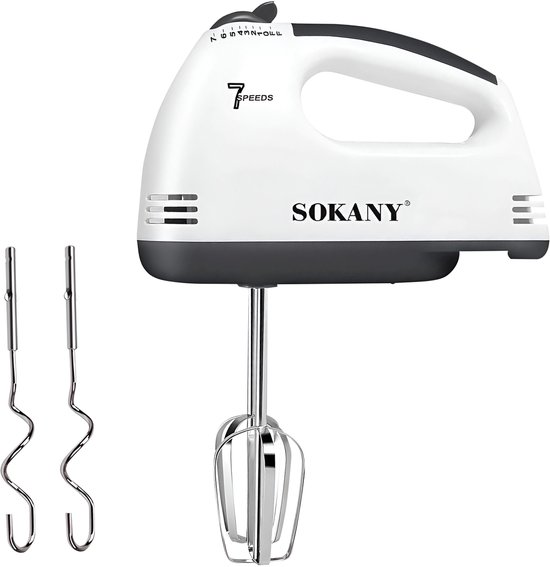Sokany, Elektrische Garde 180W met 7 Snelheden en RVS Kloppers, Noir / Blanc van Merkloos
