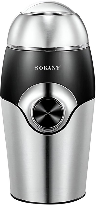 Sokany, Elektrische Koffiemolen 150W Capaciteit 50g, Zwart / Zilveren van Merkloos