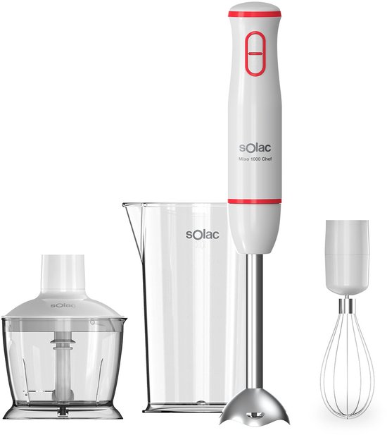 Solac BA5614 Staafmixer 1000 W Rood, Transparant, Wit van Solac