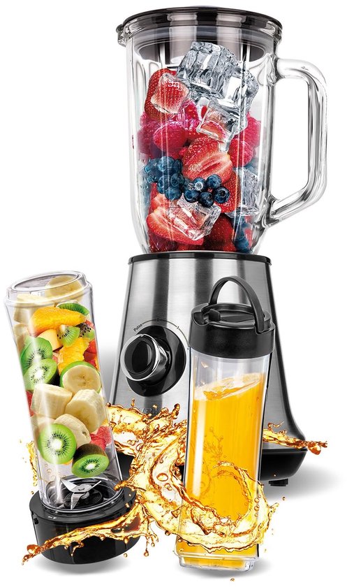 Solidchoice - Blender met 1 Litre Inhoud en 2 Smoothieflessen