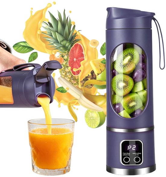 Solidchoice - Draagbare Mini Blender met LED-Display en 12 Messen