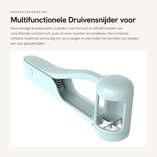 Solidchoice- Druivensnijder - Roestvrijstalen Keukengadget - Aardbeiensnijder - Tomatensnijder - Groentesnijder - Eenvoudig Schoonmaken - Fruitsnijder