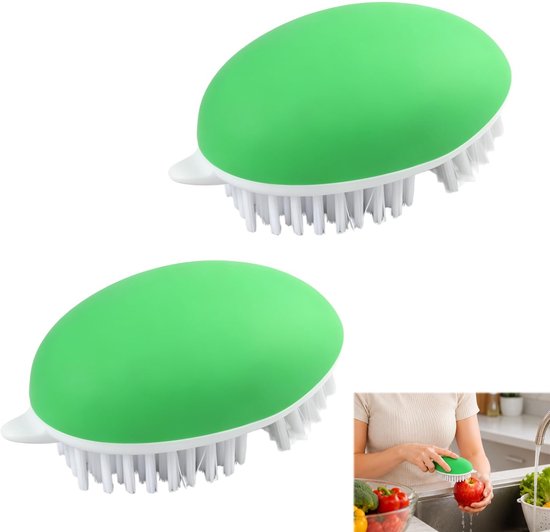 Solidchoice - Ergonomische Fruit- en Groentereinigingsborstel in Grasgroen