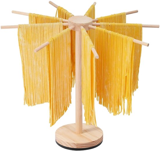 Solidchoice - Houten Pasta Droger met 9 Verwijderbare Armen