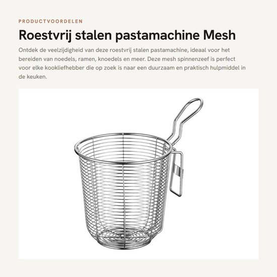 Solidchoice- Pastamachine Roestvrij Staal - Multifunctioneel - Duurzaam - Veilig - Handvat - Praktisch Gebruik - Zeef
