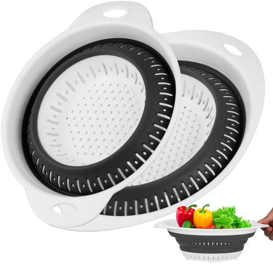 Solidchoice - Set van 2 Vouwbare Pasta- en Groentestrainers van Solidchoice