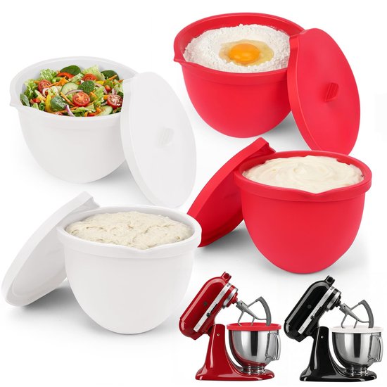 Solidchoice - Set van 4 Siliconen Schaalinzetstukken voor KitchenAid 5 Quart Mixer