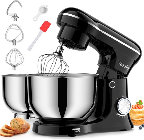 Solidchoice - Staande Mixer met 2 Mengkommen en 10 Snelheden