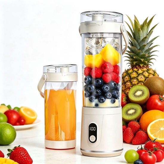 SolidKeus - Draagbare Mixer met Drinkdeksel 600 ml