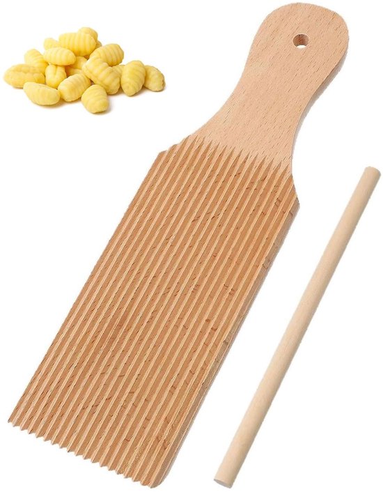 SolidKeus - Houten Gnocchiplank voor Verse Pasta met Geribbeld Oppervlak van Solidkeus