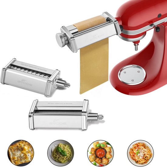 SolidKeus - Pasta Accessoire voor Keukenmachine met Pasta Roller en Snijders