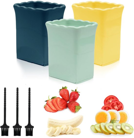 SolidKeus - Set van 3 Fruit Snijders voor Snelle en Gemakkelijke Bereiding
