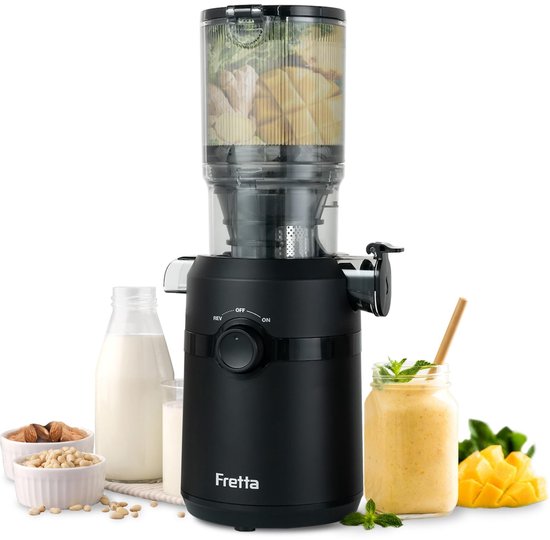 SolidKeus - Slow-Masticating Juicer met 1L Capaciteit en 108 mm Opening voor Volle Groenten en Fruit