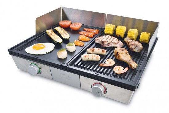 Solis Deli Grill 7951 Grill Apparaat - Bakplaat Electrisch - Grillplaat RVS - Xylan Anti-Aanbaklaag - Zilver/Zwart