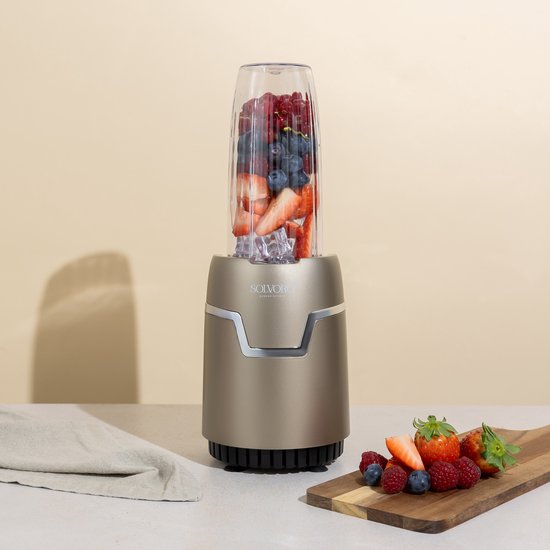 Solvoro blender Beige 800watt - smoothie maker - ijscrusher- rvs van Merkloos