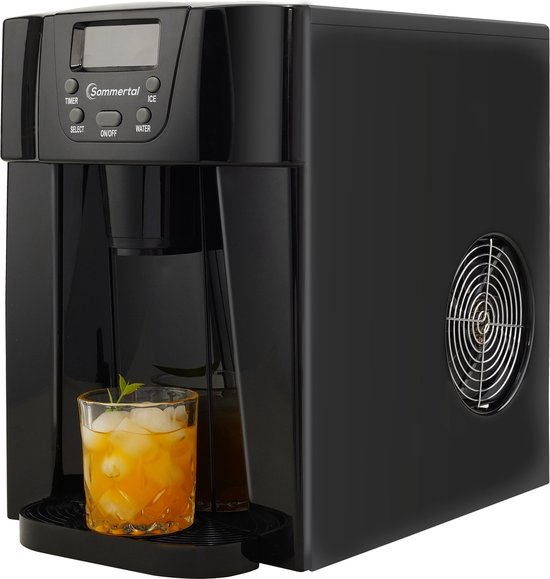 Sommertal Ijsblokjesmachine met Koudwaterfunctie EM12E - Ice Cube Maker met Snelle Ijsproductie vanaf 6 Minuten, 12kg per Dag, 2 Blokjesformaten, Timer, Automatische Uitschakeling - Ice Cube Maker Small