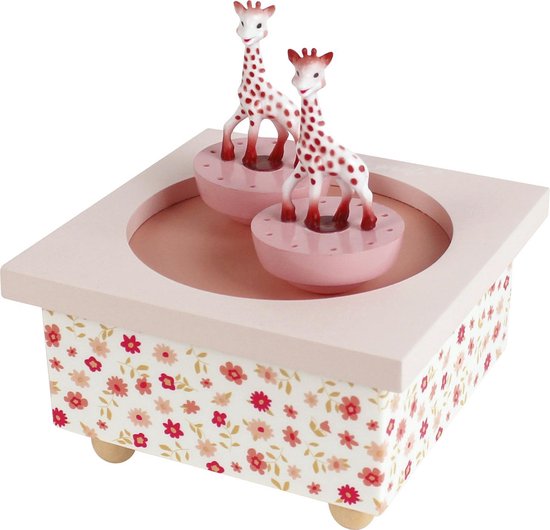 Sophie de giraf Muziekdoosje - Dansende Sophie's - Baby muziekdoos - Kraamcadeau - Babyshower cadeau - Vanaf 12 maanden - 11.5x11.5x8.5 cm - Roze van Sophie de giraf