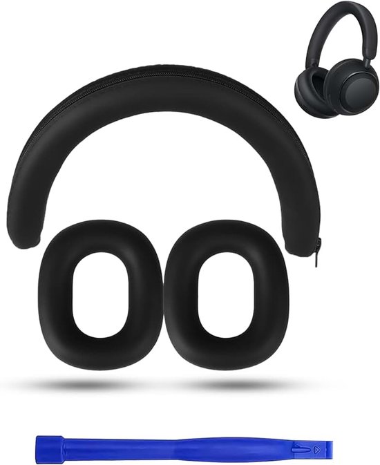 Soundcore Space 2, 4-delige hoofdtelefoonaccessoireset met 2 oorkussenafdekkingen, 1 hoofdbandbeschermer en premium hendelgereedschap, krasbestendig, zwart