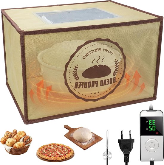 Sourdough Fermentatiekast met Verwarming, Digitale Temperatuurweergave, Timer en NTC Sensor voor Brooddeeg, Pizza en Yoghurt