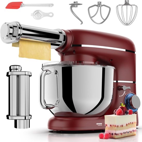 SP® Deegmachine - Kneedmachine - Mixer met Kneedhaak - Rood - 38cm x 32cm x 24cm van S&P