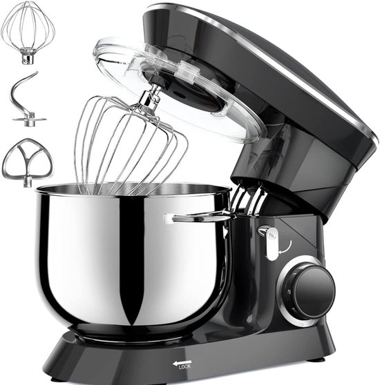 SP® Deegmachine - Kneedmachine - Mixer met Kneedhaak - Zwart - 42cm x 36cm x 27cm