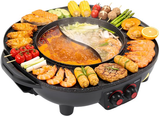 SP® Hotpot - Hotpot Electrisch - Hotpot Pan - Zwart - 49cm x 42cm x 26cm