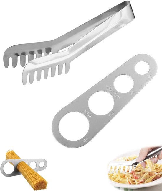 Spaghetti-liniaal - Spaghetti-clip - RVS - Keukenmeter - Kleine hulpmiddelen (2-pack)