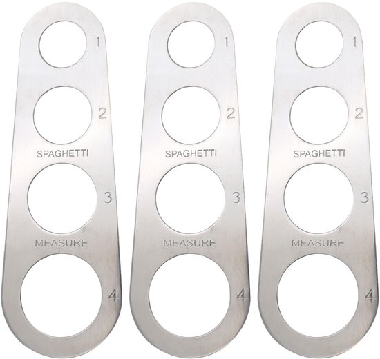 Spaghetti Meetgereedschap - Roestvrijstalen spaghettimeter - 3 stuks - Perfecte porties - Vermijd voedselverspilling - Ideaal voor pastal...
