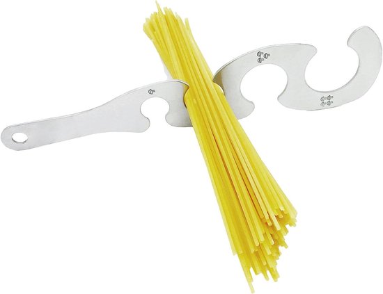 Spaghettimeetapparaat - Portiehulp Keuken - Perfecte Porties - S-vormig Ontwerp - 4 Gaten - Zilverkleurig