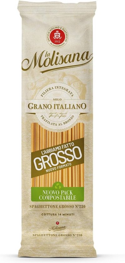 Spaghettone Grosso nr. 230 - 500 g - Ruwe Italiaanse Pasta van Merkloos