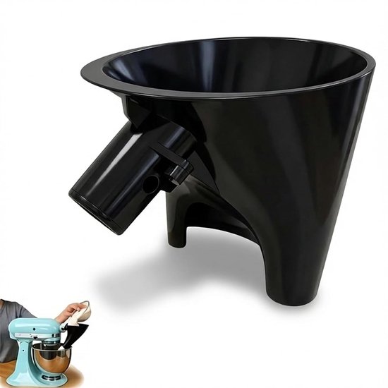 Spatbescher Bloemtrechter - Bakaccessoire Mixer - Schoon Bakken - Speciaal Ontworpen - 43-48L Modellen - Zwart van Merkloos