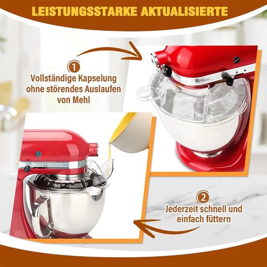 Spatbeschermer Geschikt voor blender, Geschikt voor KitchenAid modellen van 4,5-5 liter, transparant Geschikt voor schenktuit.