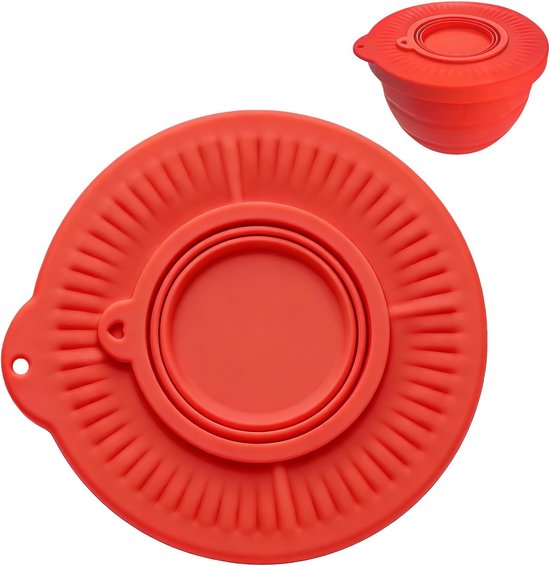 Spatbescherming Mixer - Kom Deksel - Bakken Keuken - Opvouwbare Trechter - 24cm Diameter - Rood