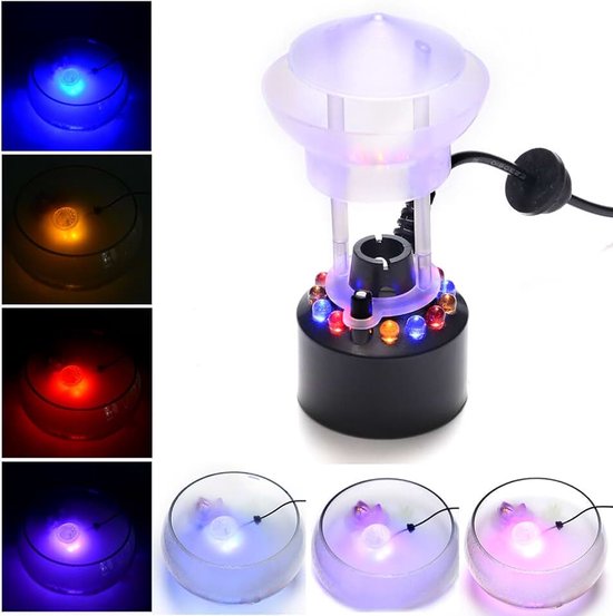 Spatbescherming, ultrasone rookmachine, 12 LED Mister Fogger fontein vijver mistmachine verstuiver luchtbevochtiger, mini-formaat, grote rookcapaciteit, ideaal voor Halloween, feestdagen en feestdagen