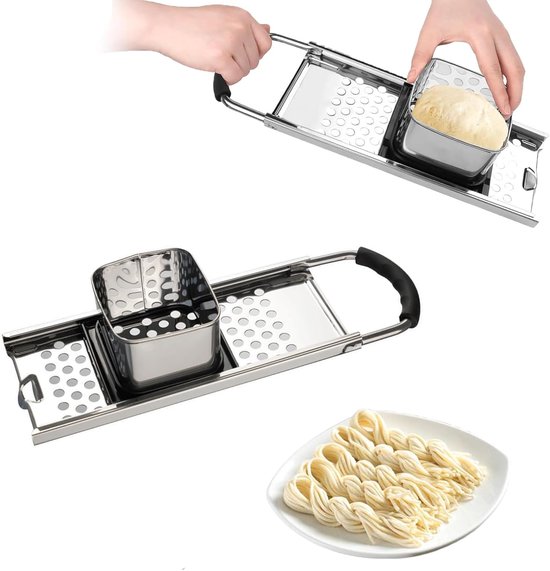 Spätzler rasper - roestvrij staal - met rubberen handvat - voor eenvoudige pasta productie - ShopVlot