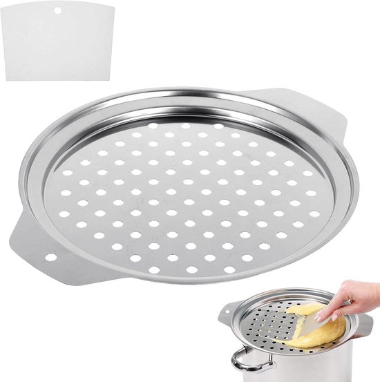 Spätzlezeef en spätzlepers van roestvrij staal voor het maken van zelfgemaakte Duitse pasta, inclusief deksel schraper en spätzleschaaf