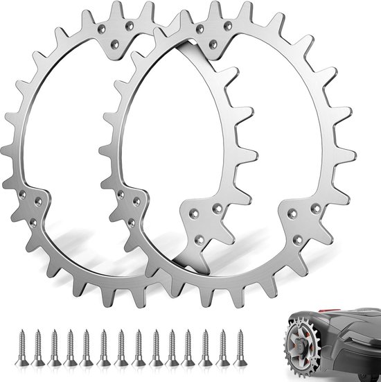 Spikes voor Husqvarna Automower 320/420/430X/440/450X, gazontractieverbetering voor robotmaaier, uitvoerig ontbraamd, wielmaat 252 mm
