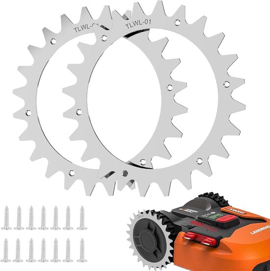 Spikes voor Robotmaaier, Compatibel met Worx Landroid S & M Grasmaaier Robot Accessoires,Wielmaat 205 mm (zitten 12x Roestvrijstalen Schroeven,)