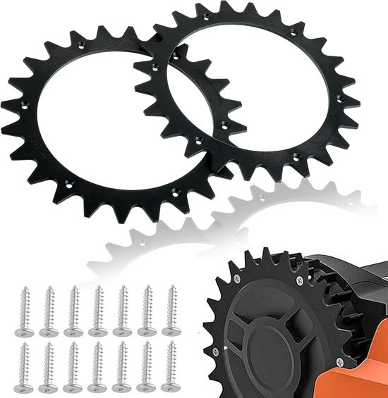 Spikes Zwart Ø 205mm met 14 schroeven Compatibel met Worx Landroid S en M S300 S450i S700i M500 M700 M800i M900 M1000 M1000i | Compatibel met Worx Lan Droid S en M S300 S450i S700i M500 M700 M800i M900 M1000 M1000i