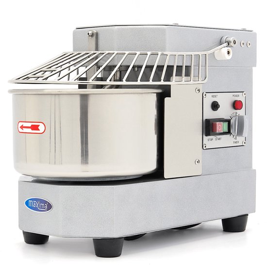 Spiraalkneder - 8 L - 4,5 Kg Deeg - Zilvergrijs van Merkloos